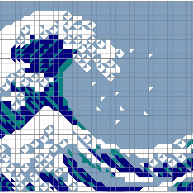 Hokusai homage with triangles